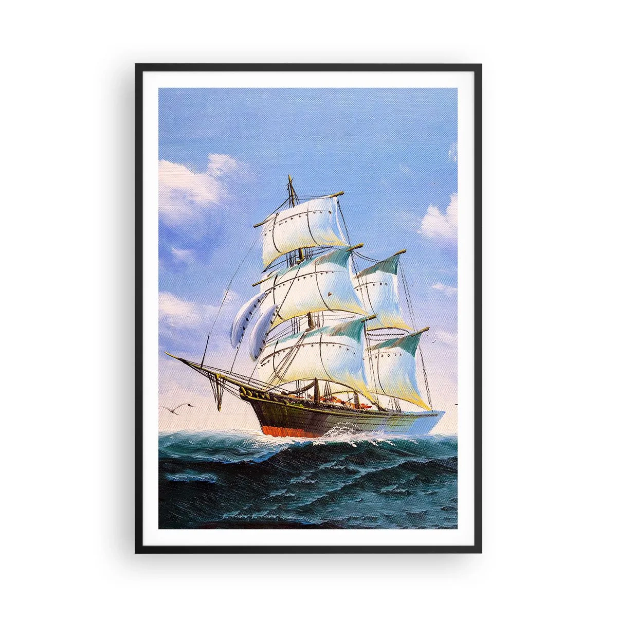 Plakat i sort ramme - Stolt med vinden - 70x100 cm