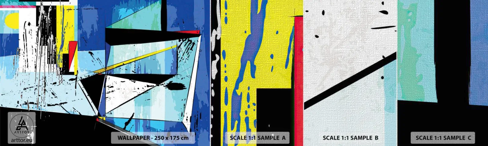 Prøve Fototapet Premium Canvas - At se verden fra en ny vinkel... - Abstraktion, Stykke, Moderne mønster - 100x30 cm