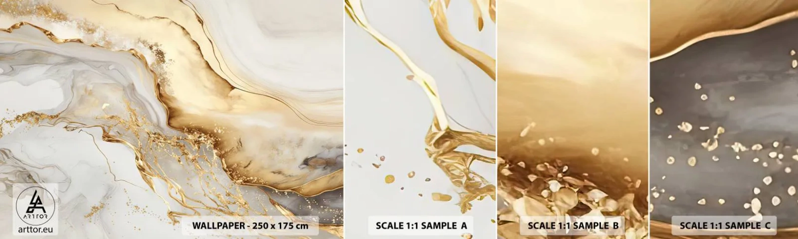 Fototapet Prøve Standard Eco - Abstraktion: skønhed og godhed - Marmor, Glamour, Elegant - 100x30 cm