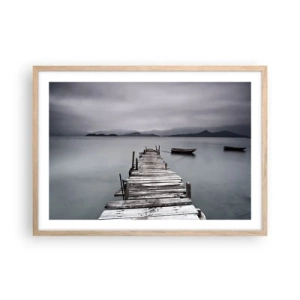 Plakat i ramme af lyst egetræ - Du kan tage af sted i morgen - 70x50 cm