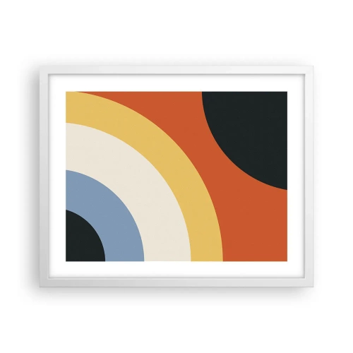 Plakat i hvid ramme - Over for hinanden - 50x40 cm