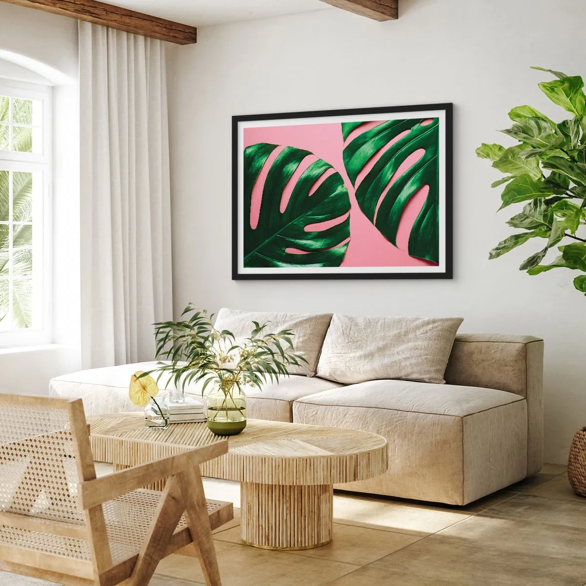 Plakat i sort ramme - Grønt rendez-vous - 70x50 cm