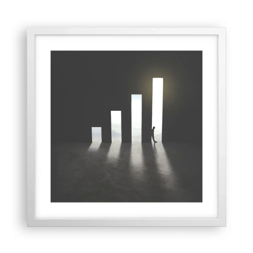 Plakat i hvid ramme - Succes - et indtryk - 40x40 cm