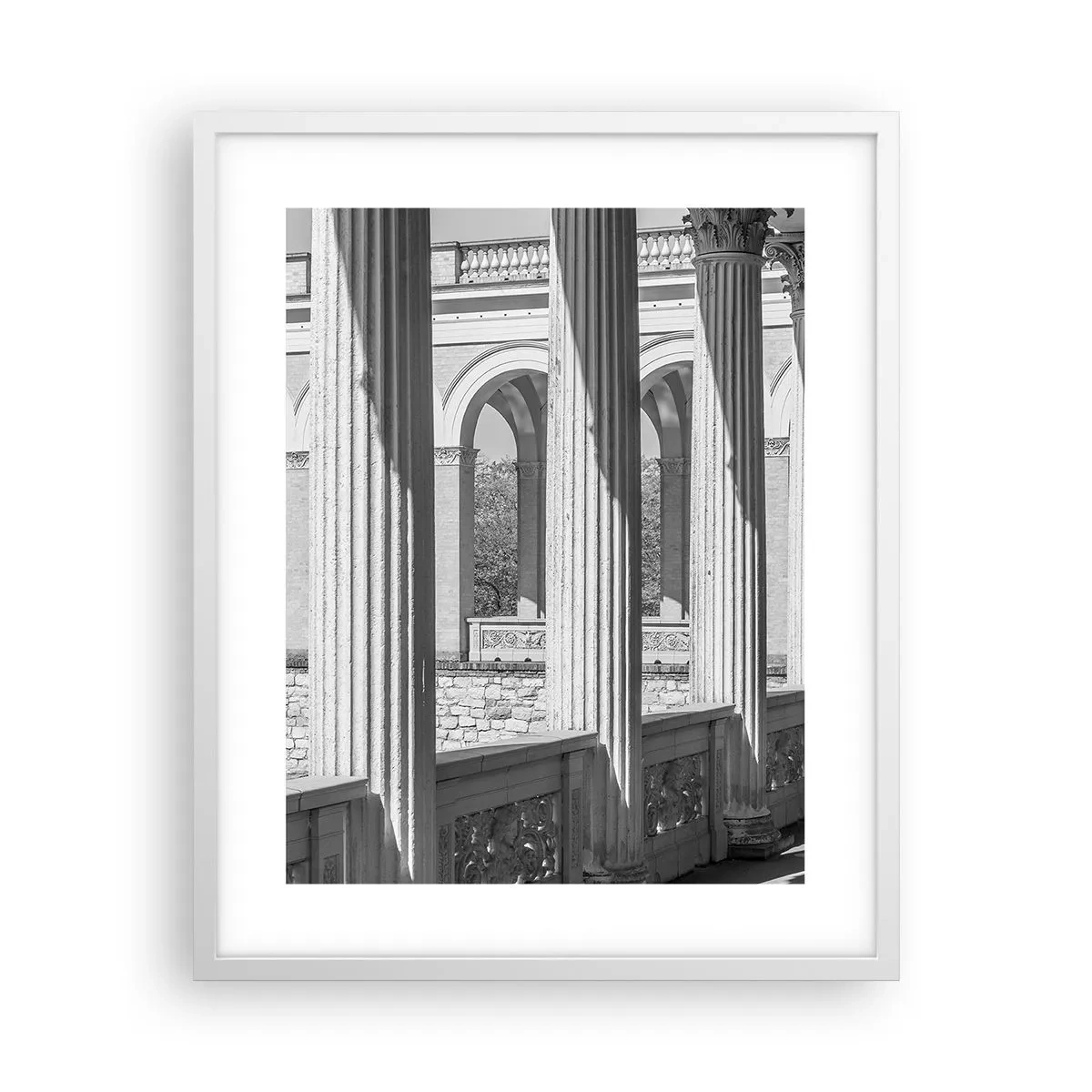 Plakat i hvid ramme - Solrig arkade - 40x50 cm