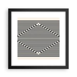 Plakat i sort ramme - Geometrisk illusion - 30x30 cm