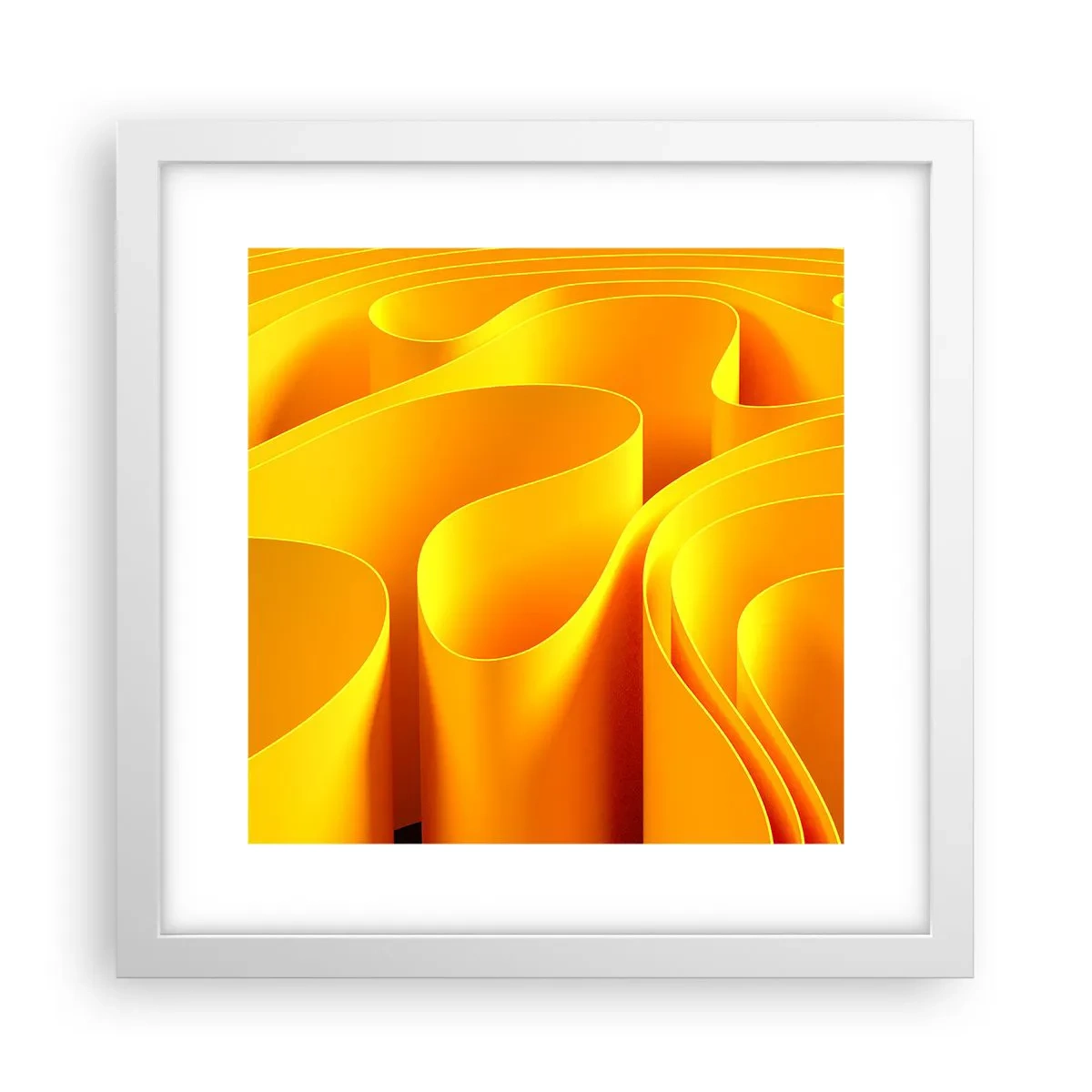 Plakat i hvid ramme - Som solens bølger - 30x30 cm