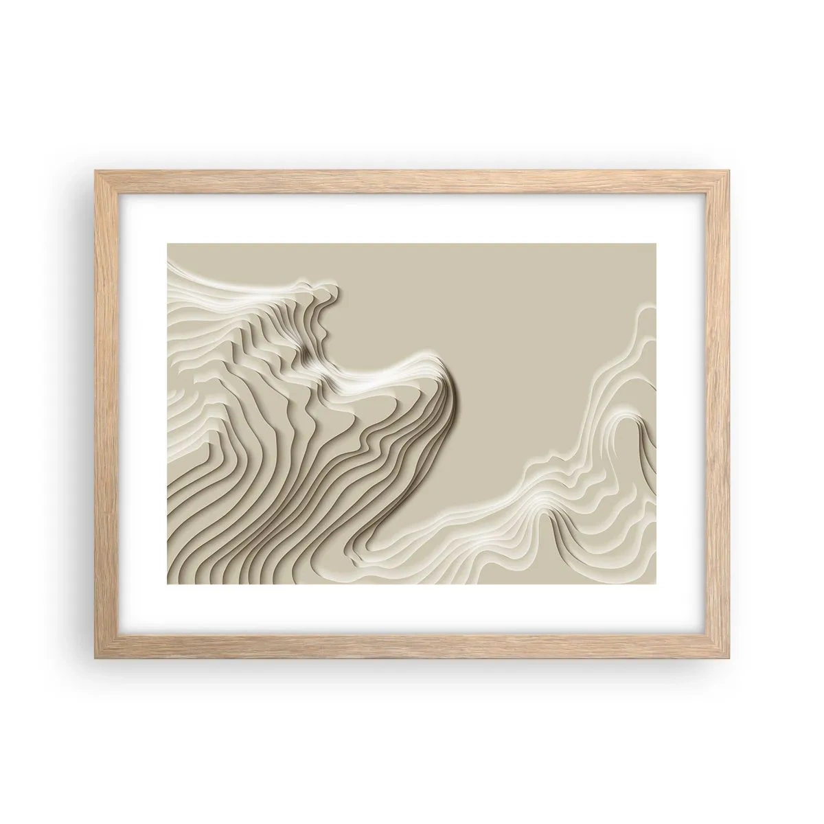 Plakat i ramme af lyst egetræ - Kunstens topografi - 40x30 cm