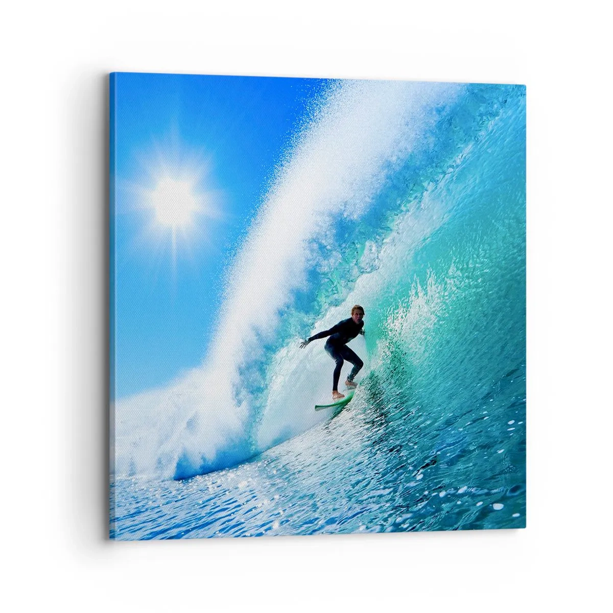 Lærredstryk - Billede på lærred - Gennem den store blå - 70x70 cm