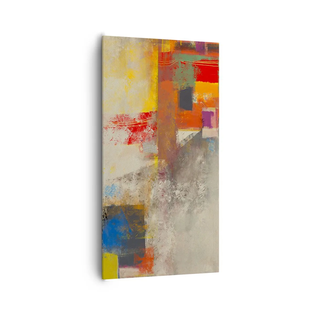 Lærredstryk - Billede på lærred - Geometri af farver - 65x120 cm