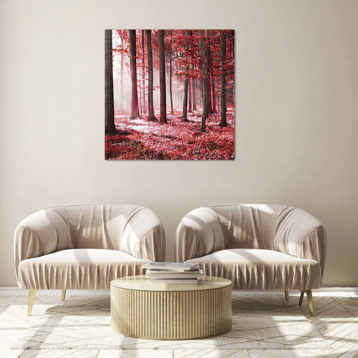 Billede på glas - Rød er lige så smuk - 40x40 cm