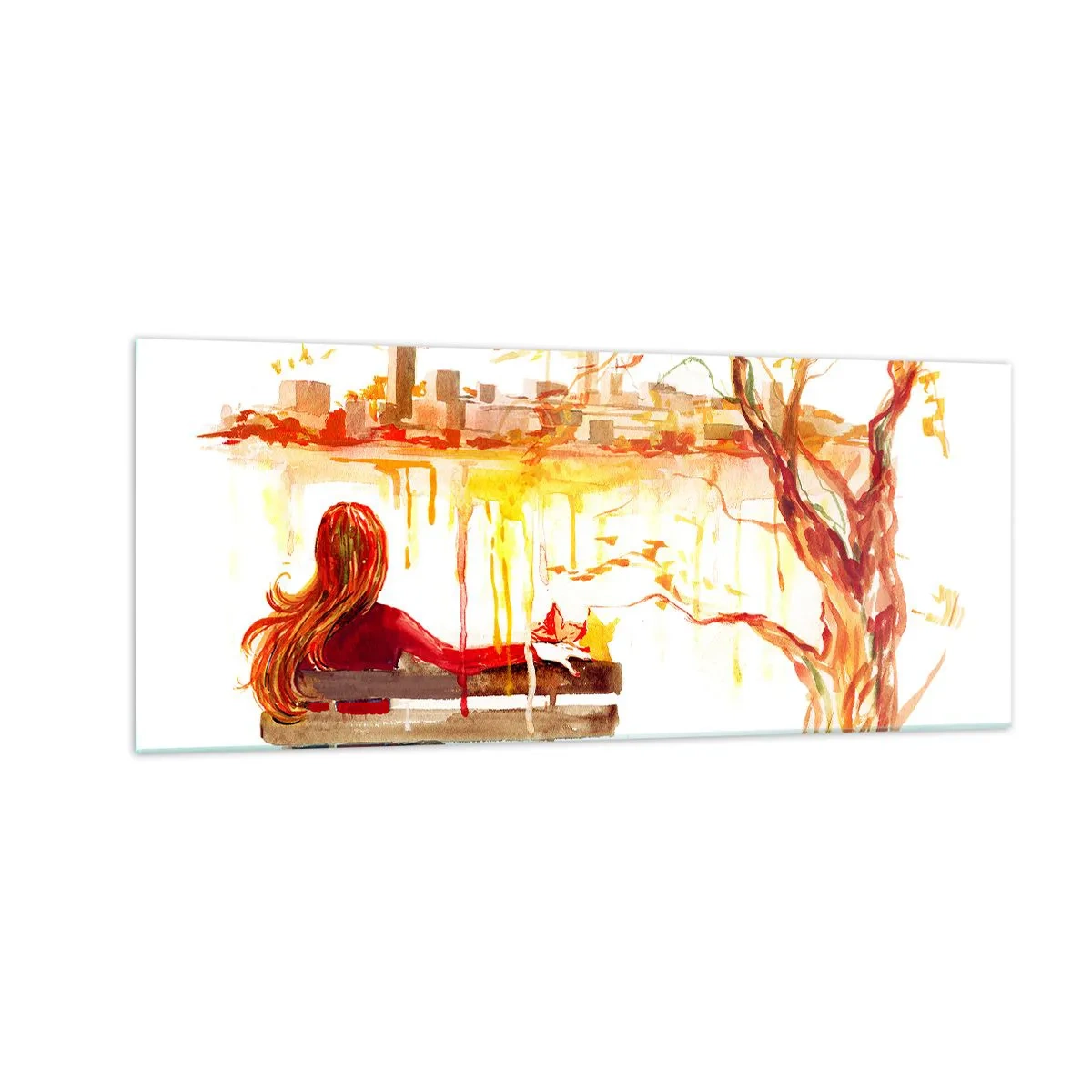 Billede på glas - Et øjeblik til eftertanke - 100x40 cm