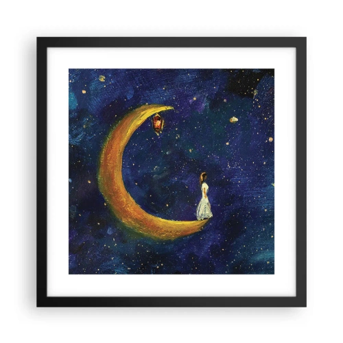 Plakat i sort ramme - Kald på verden - 40x40 cm