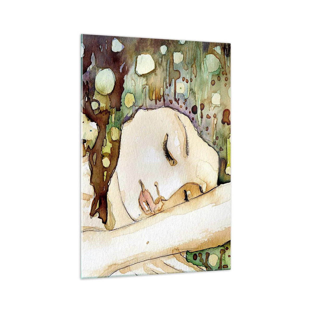 Billede på glas - Smaragd-violet drøm - 70x100 cm