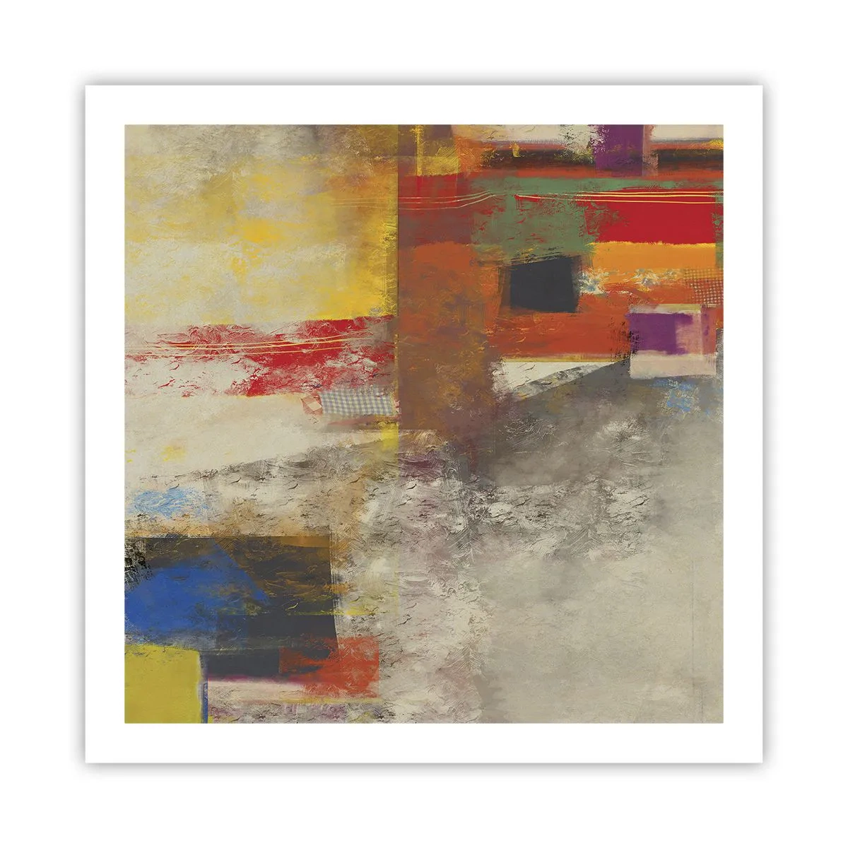 Plakat - Geometri af farver - 60x60 cm