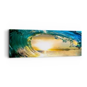 Lærredstryk - Billede på lærred - I smaragdgylden krystal - 90x30 cm