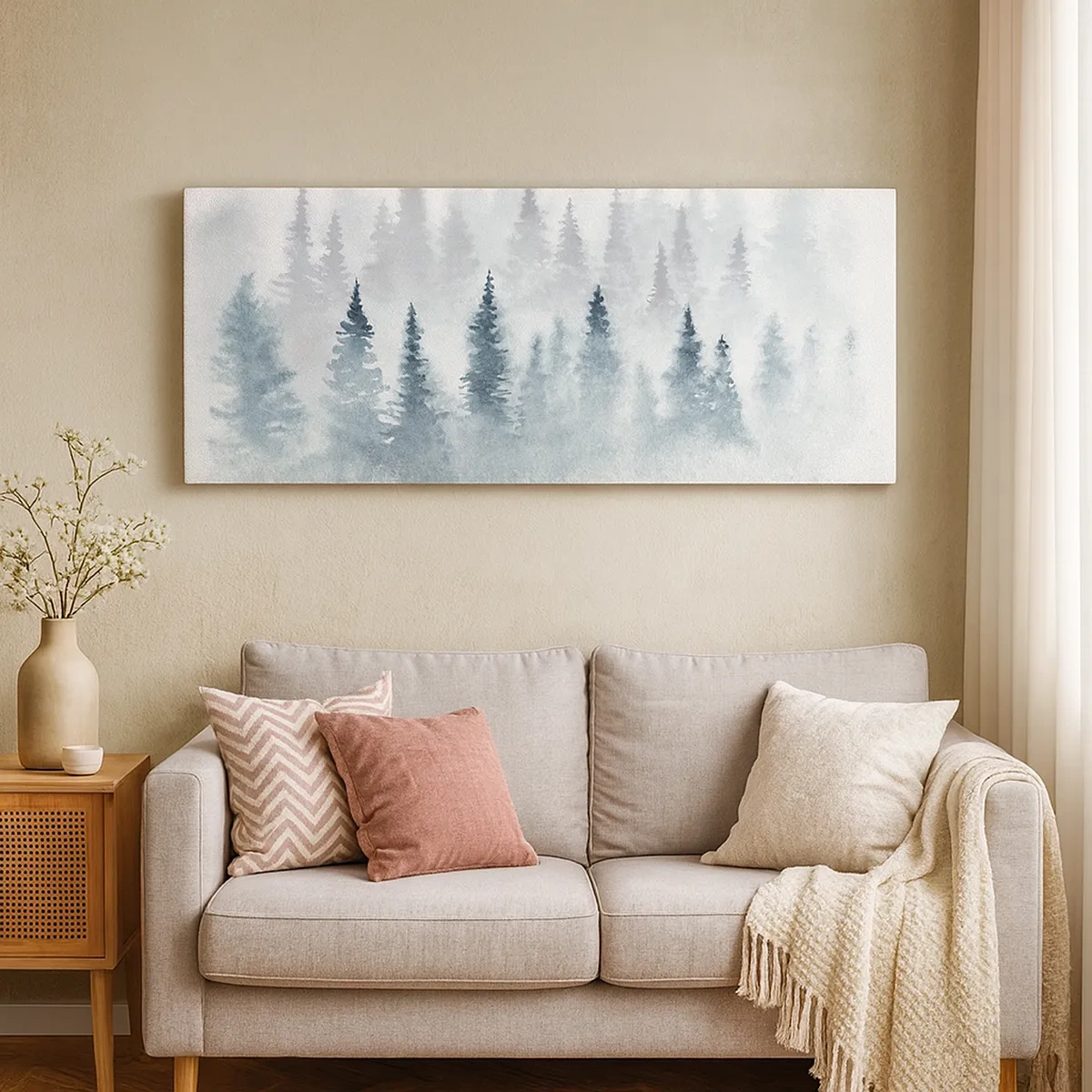 Lærredstryk - Billede på lærred - Indhyllet i tåge - 30x30 cm