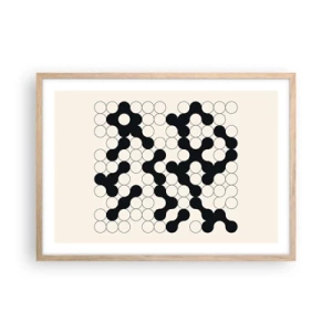 Plakat i ramme af lyst egetræ - Kinesisk spil - variation - 70x50 cm