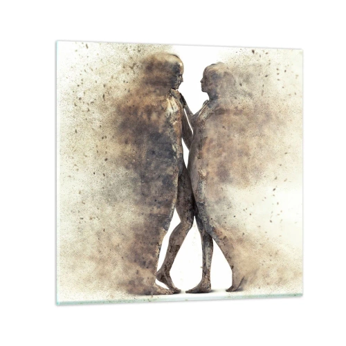 Billede på glas - Fra støv steg de til kærlighed - 40x40 cm