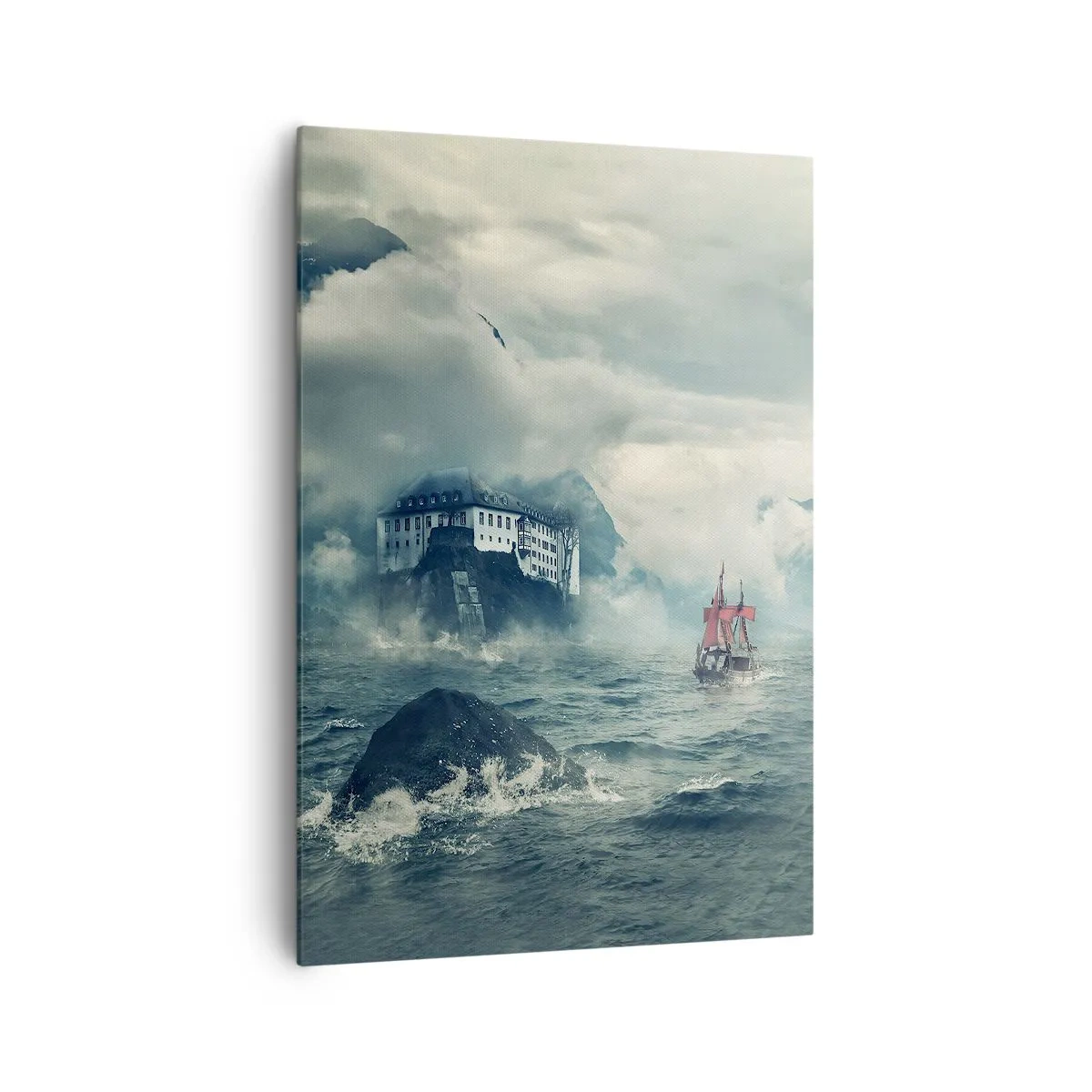 Lærredstryk - Billede på lærred - På magiske vande - 70x100 cm