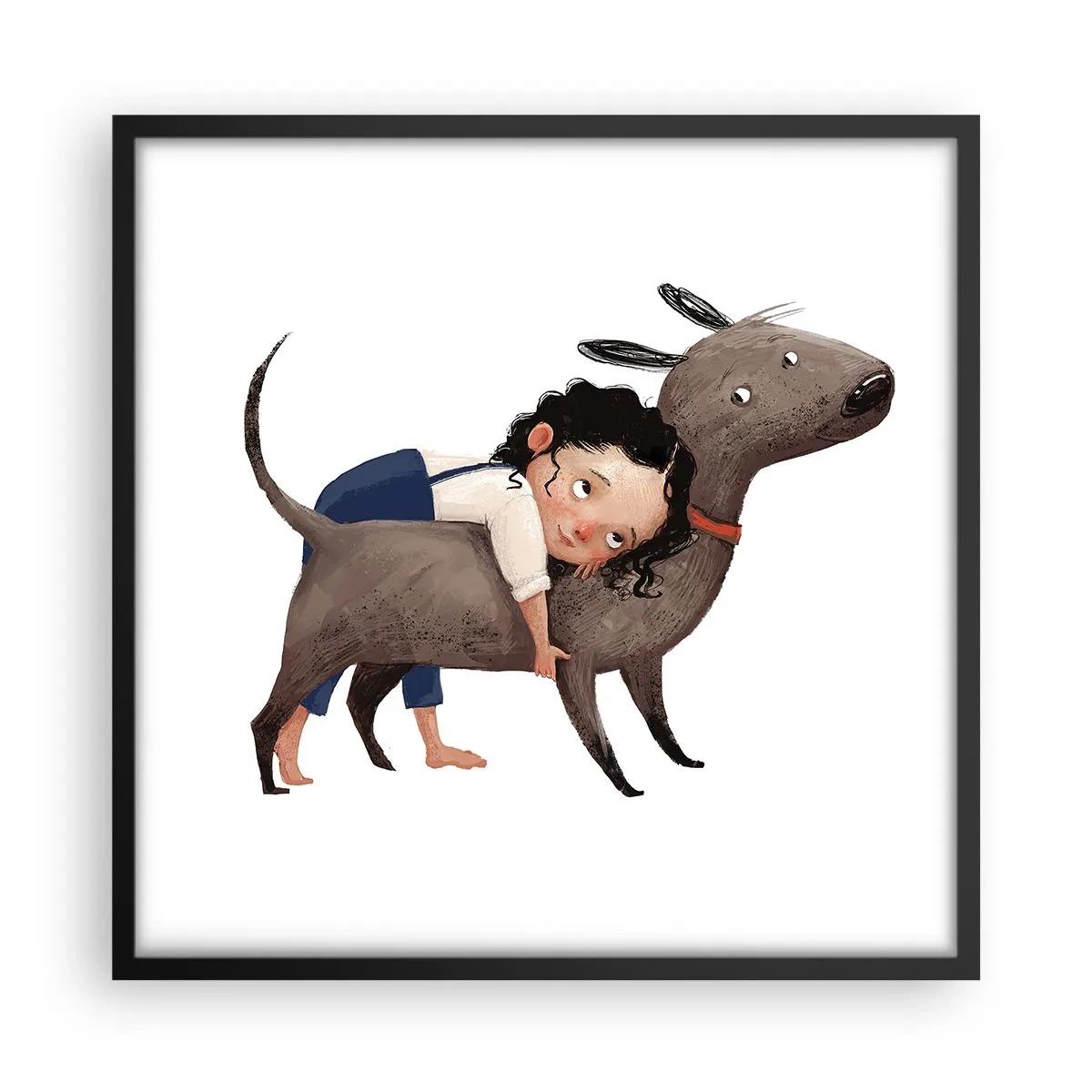 Plakat i sort ramme - Bedste venner - 50x50 cm