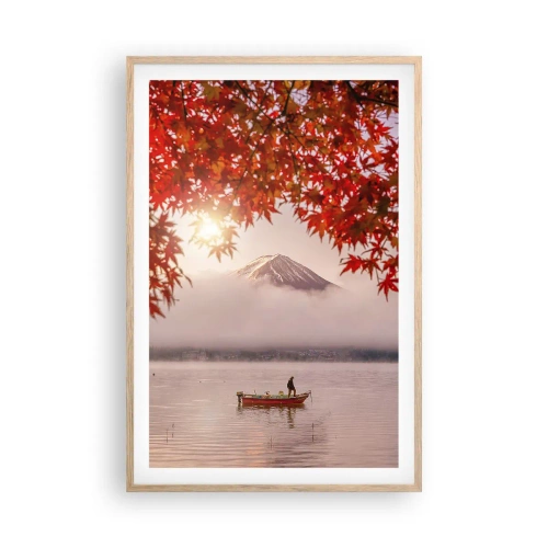 Plakat i ramme af lyst egetræ - I en japansk atmosfære - 61x91 cm