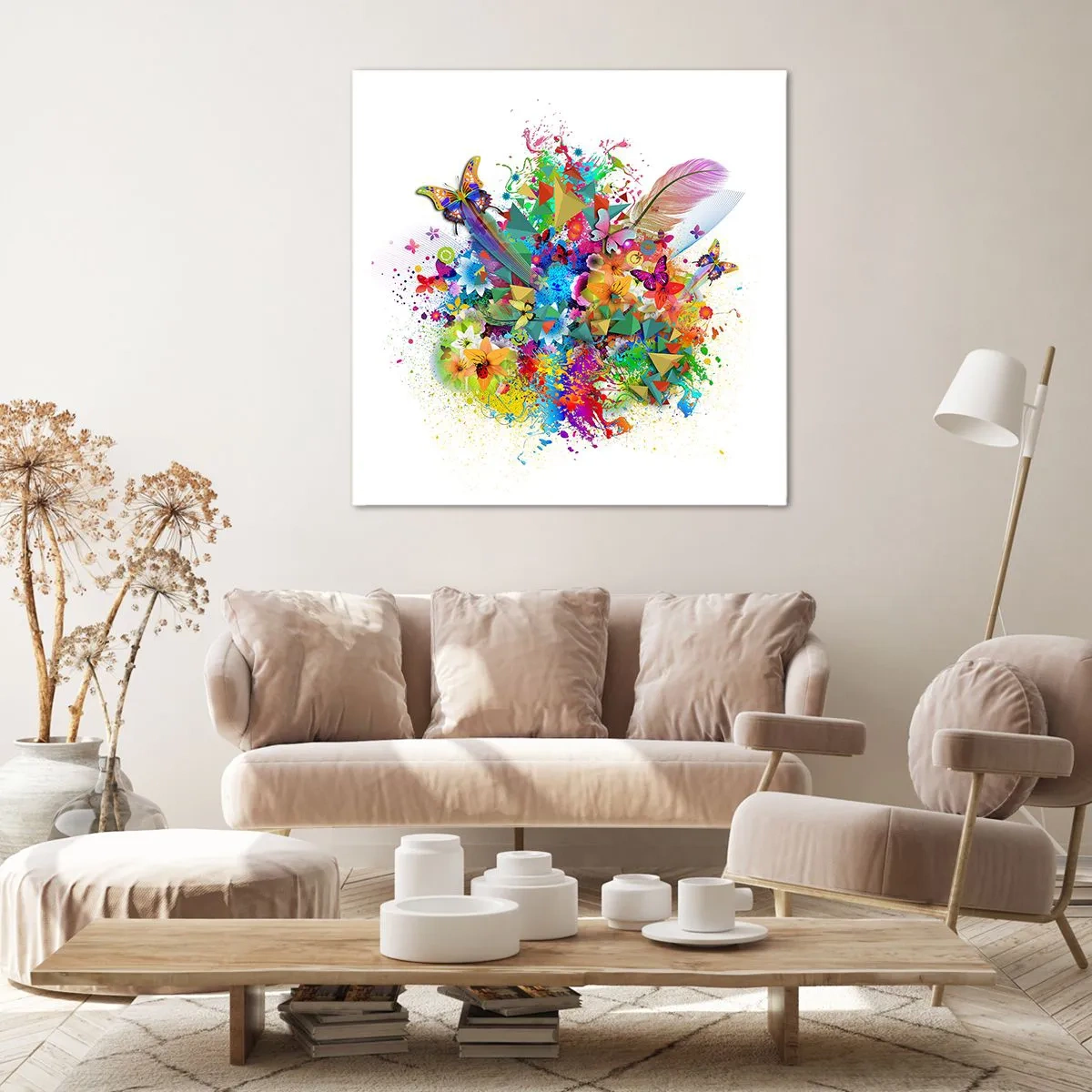 Lærredstryk - Billede på lærred - En buket af glæde - 70x70 cm