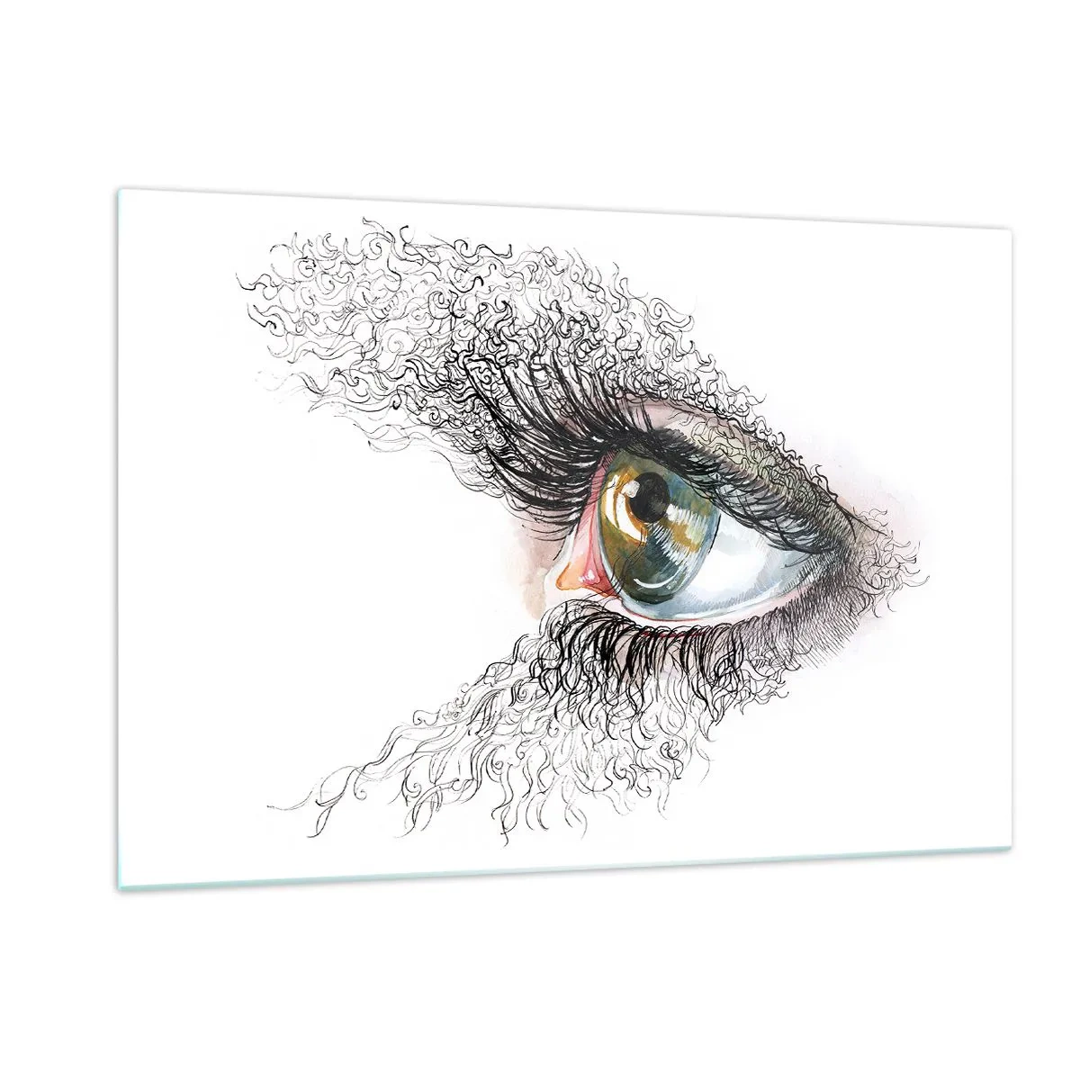 Billede på glas - Se direkte ind i sjælen - 120x80 cm