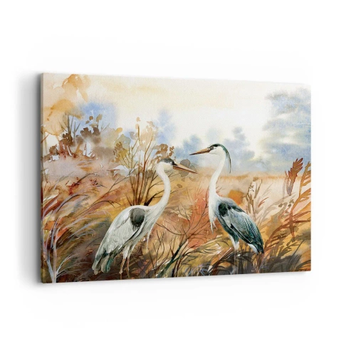 Lærredstryk - Billede på lærred - Hvor skal vi hen om efteråret? - 100x70 cm
