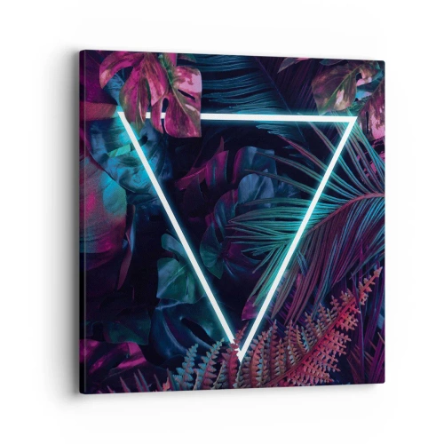 Lærredstryk - Billede på lærred - Have i disco-stil - 40x40 cm