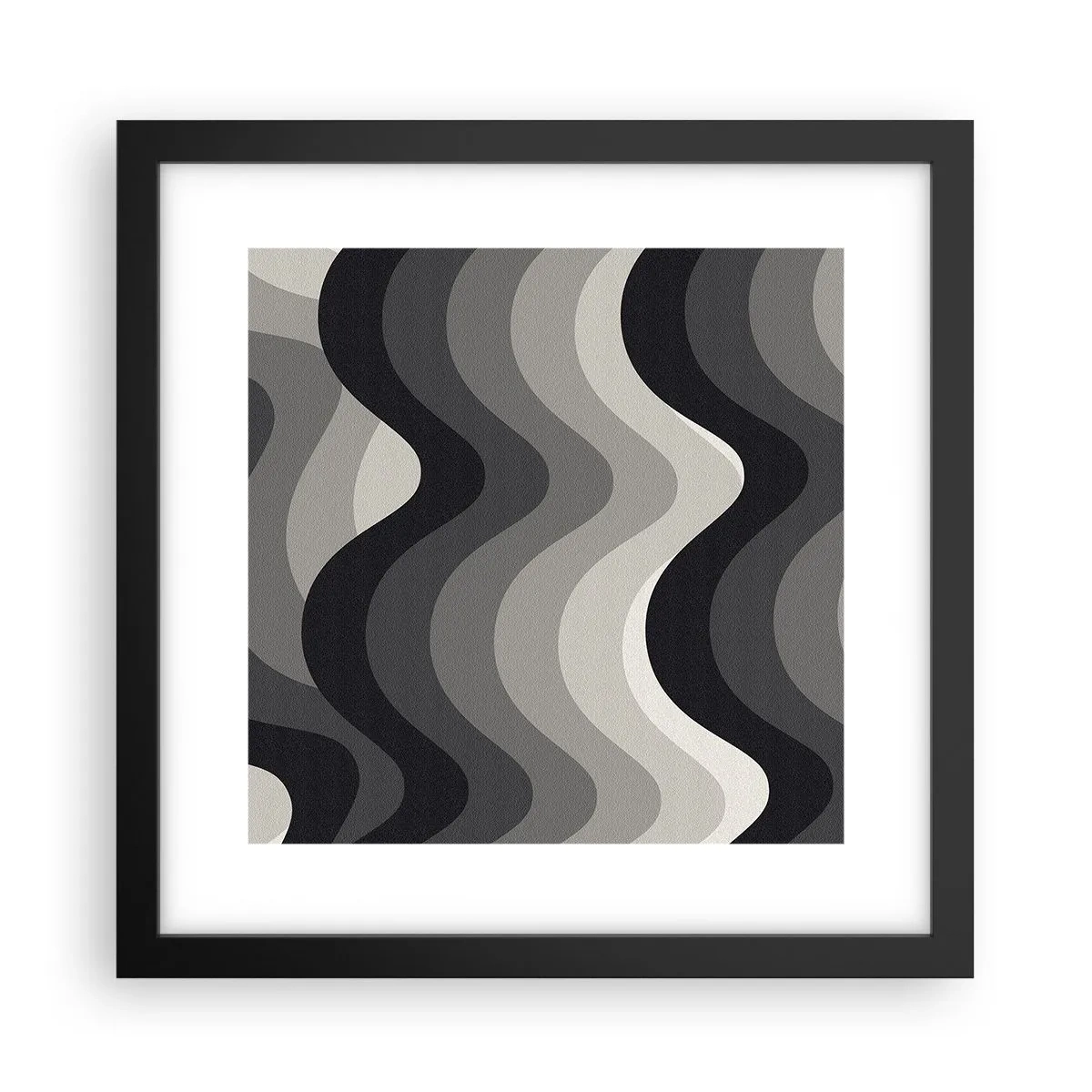 Plakat i sort ramme - Bølge efter bølge - 30x30 cm