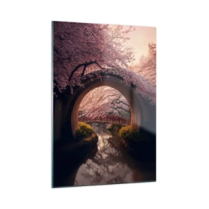 Billede på glas - Japansk forår - 50x70 cm
