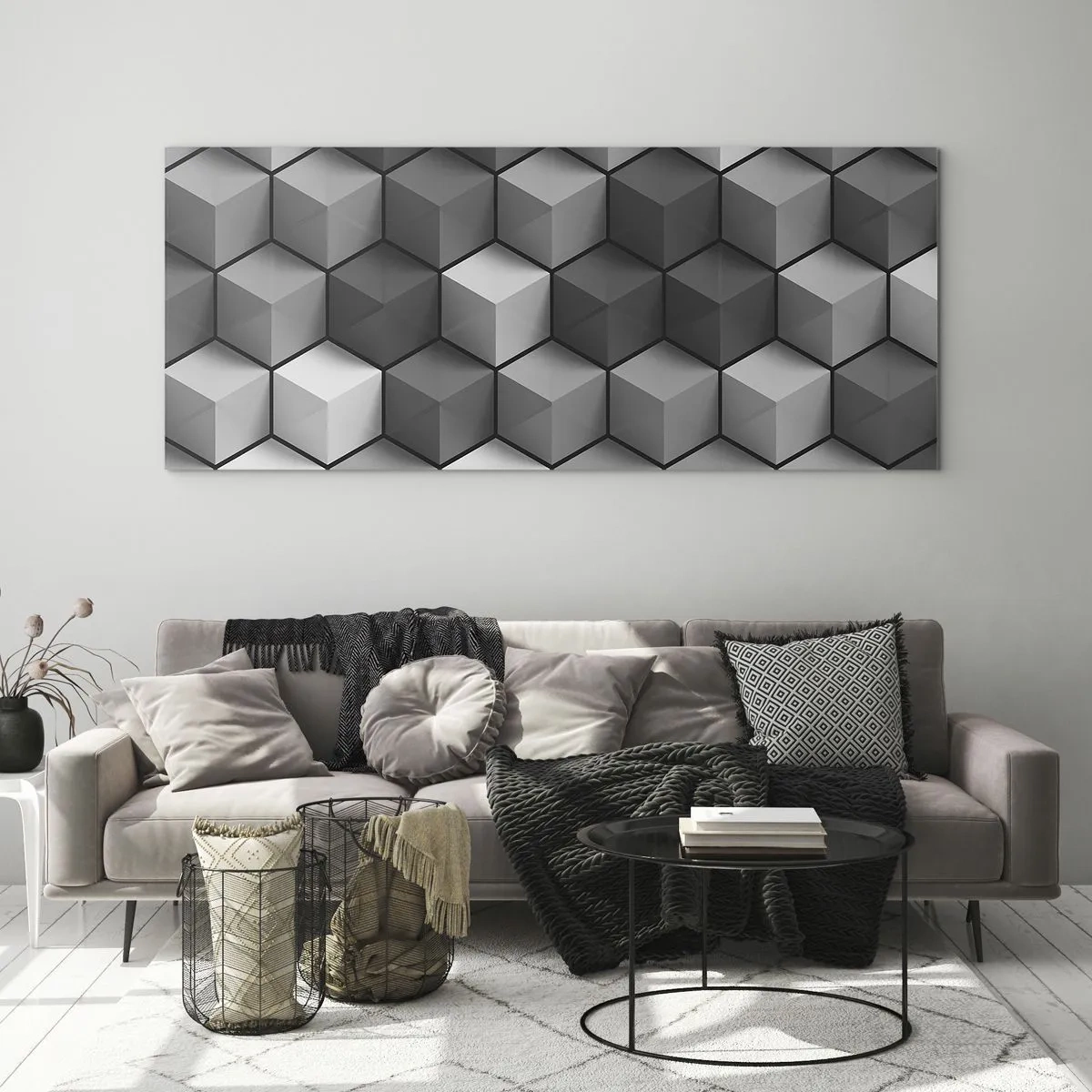 Billede på glas - Kubistisk puslespil - 100x40 cm