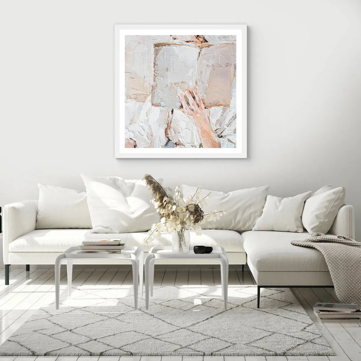 Plakat i hvid ramme - I en anden verden - 50x50 cm