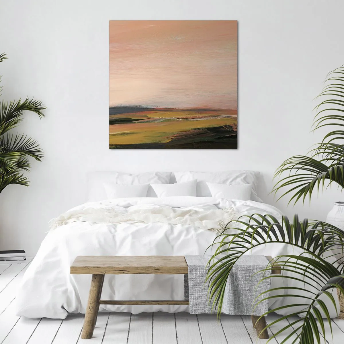 Lærredstryk - Billede på lærred - I lyserøde toner - 30x30 cm