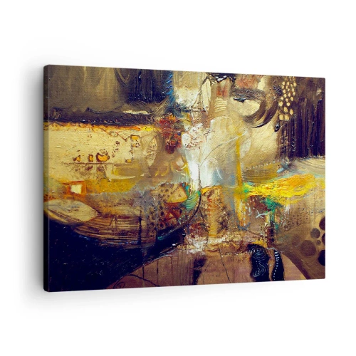 Lærredstryk - Billede på lærred - Abstrakt stilleben i varme farver - 70x50cm - Kold, varm, meget varm - Moderne vægdekoration til stue og soveværelse ARTTOR