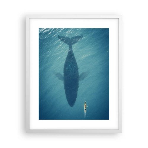 Plakat i hvid ramme - Møde på havet - 40x50 cm