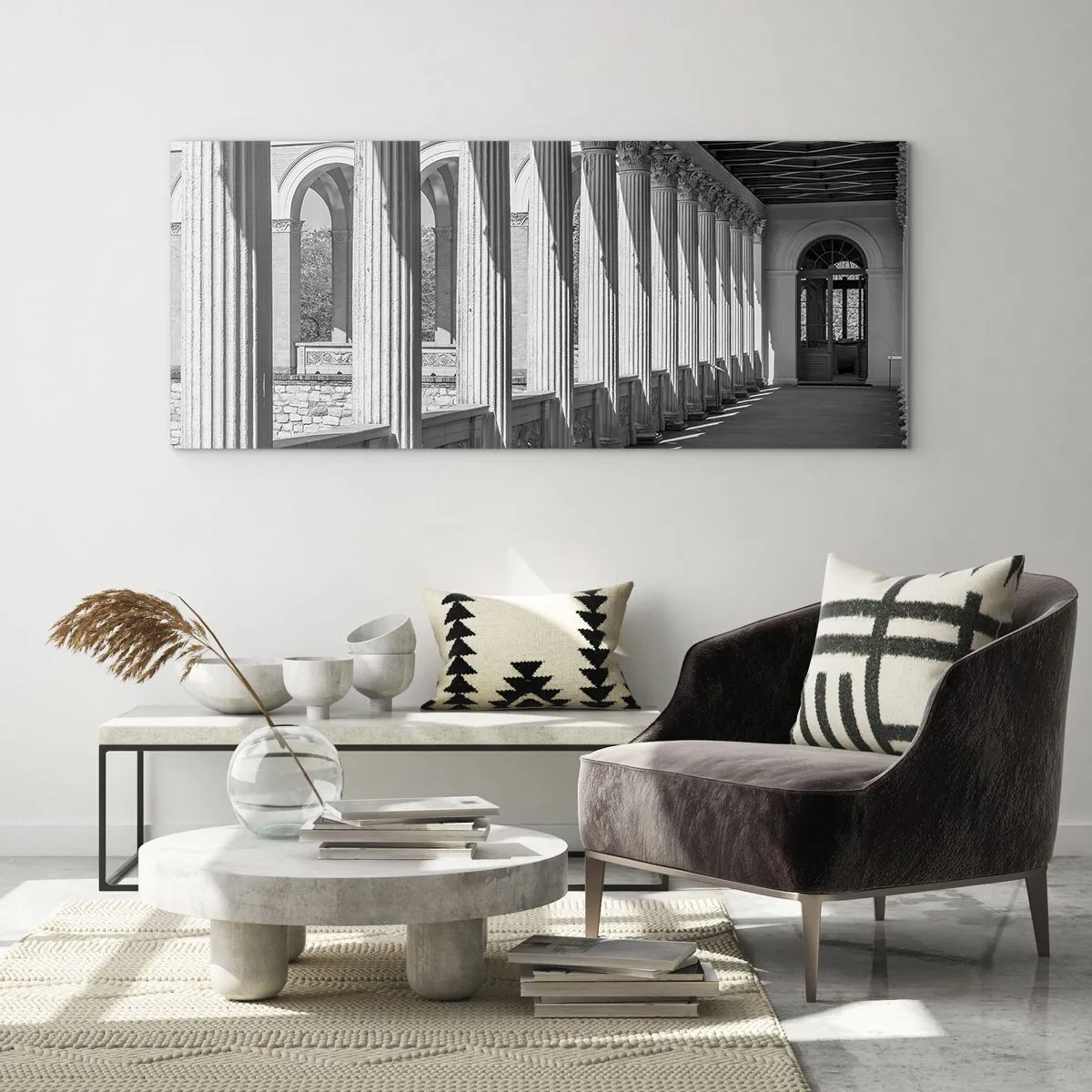 Billede på glas - Solrig arkade - 100x40 cm