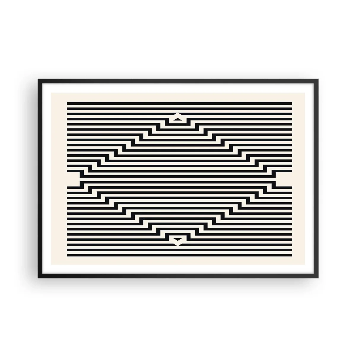 Plakat i sort ramme - Geometrisk illusion - 100x70 cm