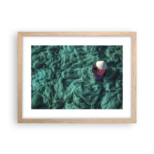 Plakat i ramme af lyst egetræ - I et hav af lys - 40x30 cm