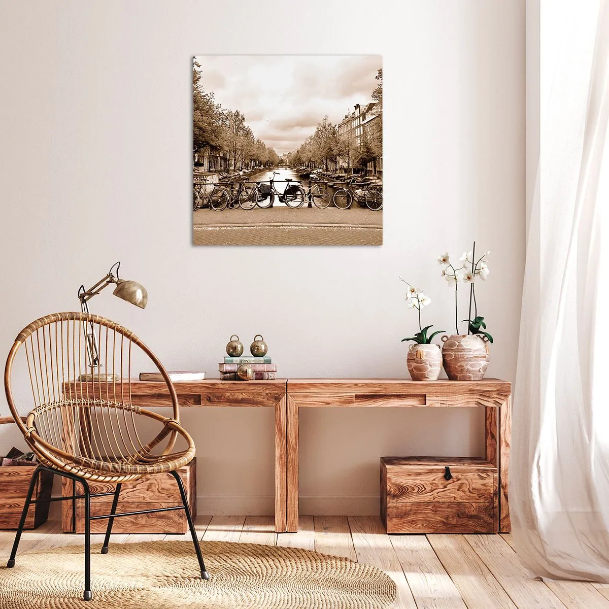 Lærredstryk - Billede på lærred - Hollandsk atmosfære - 70x70 cm