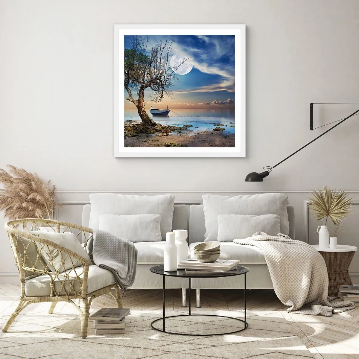 Plakat i hvid ramme - Er dette enden eller begyndelsen? - 40x40 cm