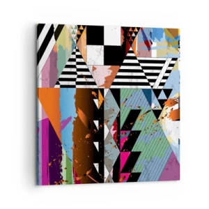 Lærredstryk - Billede på lærred - Geometrisk og organisk - 60x60 cm