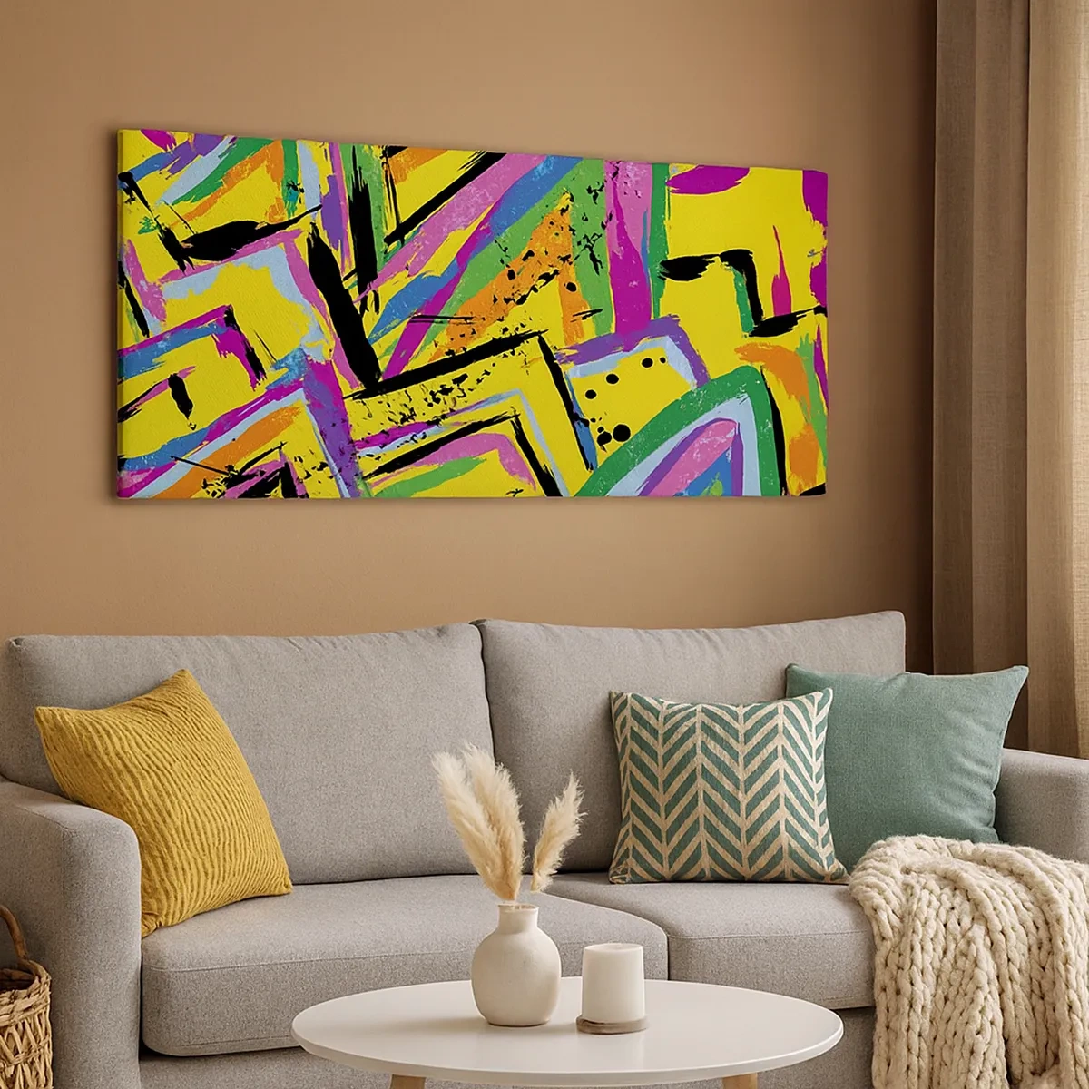 Lærredstryk - Billede på lærred - Han råber af glæde - 30x30 cm