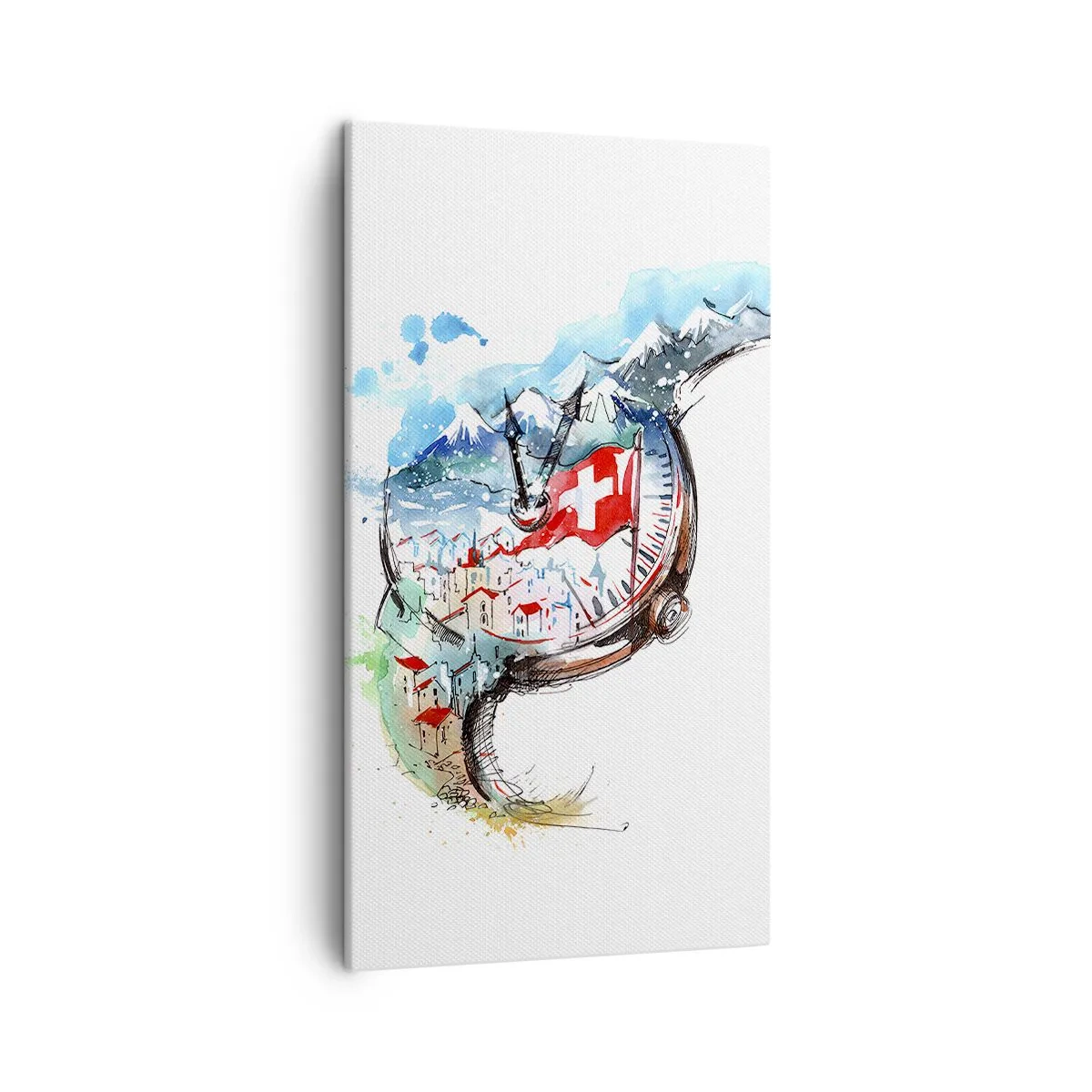 Lærredstryk - Billede på lærred - Schweiz' ånd - 45x80 cm