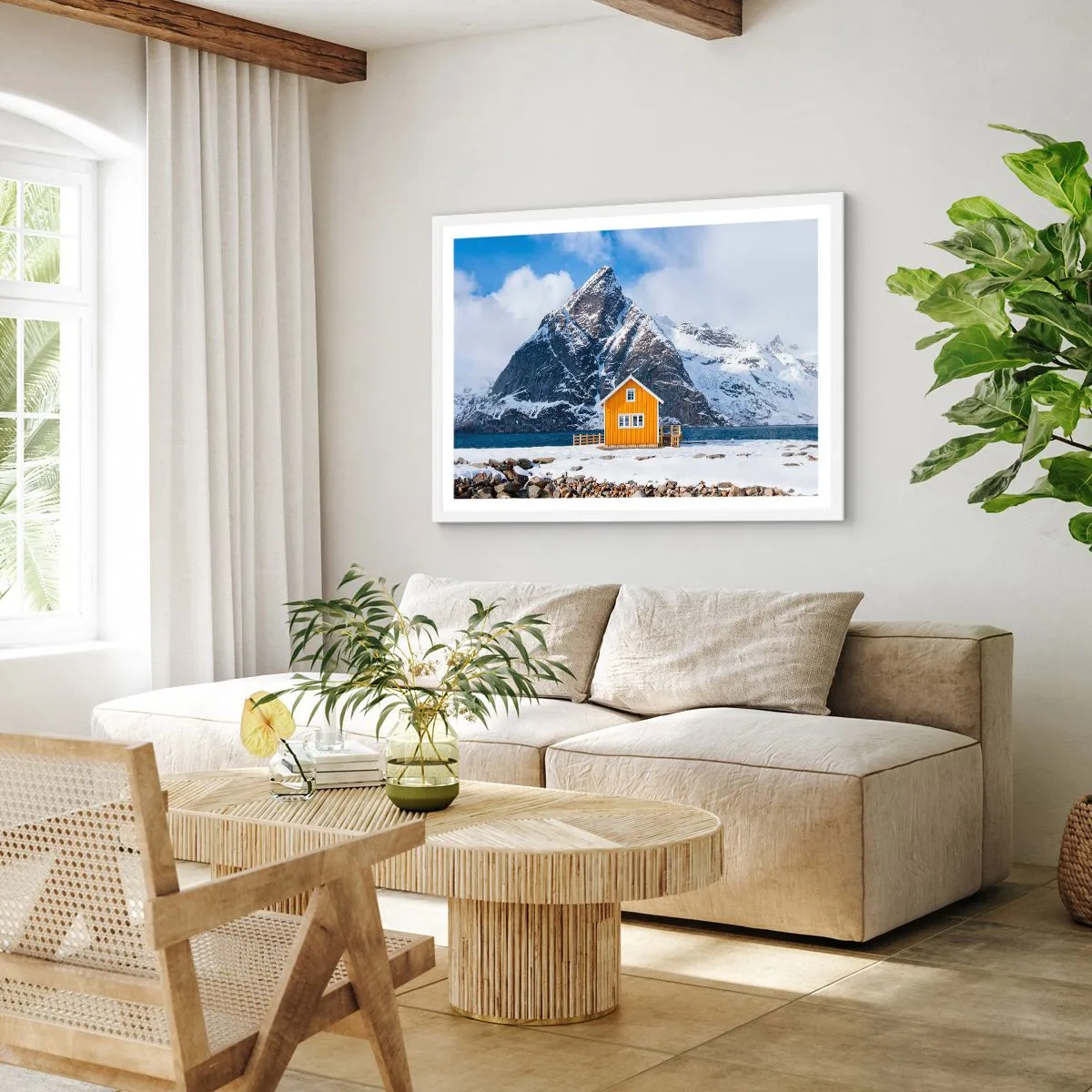 Plakat i hvid ramme - Skandinavisk ferie - 70x50 cm