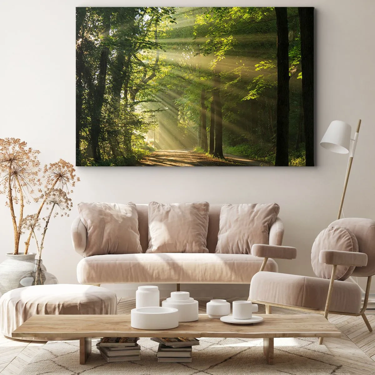 Lærredstryk - Billede på lærred - Øjeblik i skoven - 120x80 cm