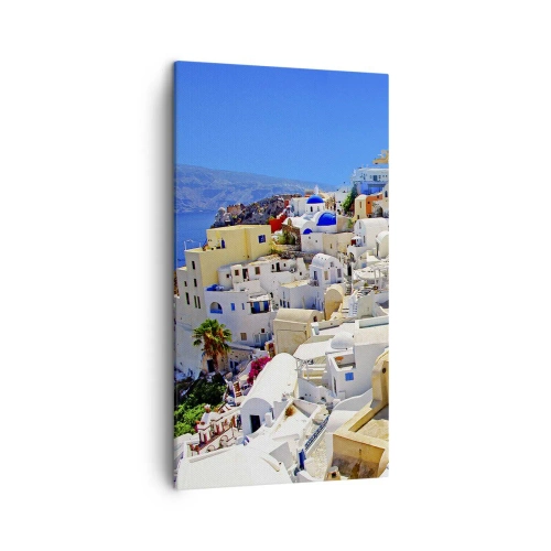 Lærredstryk - Billede på lærred - Drømme om en græsk sommer - 45x80 cm