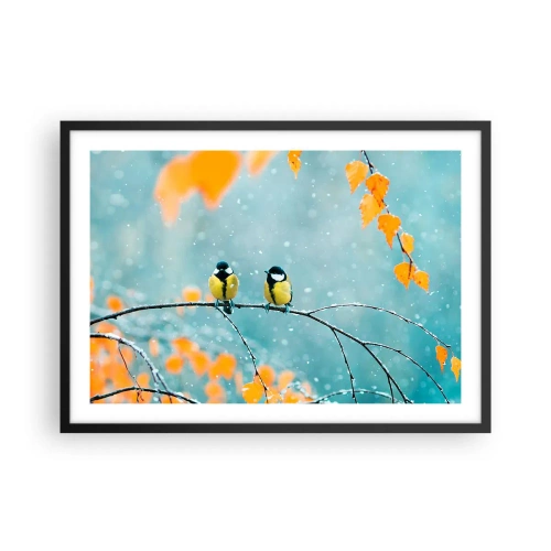 Plakat i sort ramme - Sladder om fugle - 70x50 cm