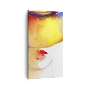 Lærredstryk - Billede på lærred - Portræt af en dame    - 45x80 cm