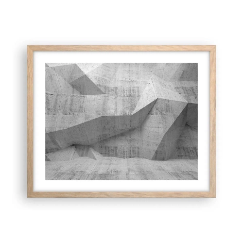 Plakat i ramme af lyst egetræ - En ægte udfordring - 50x40 cm